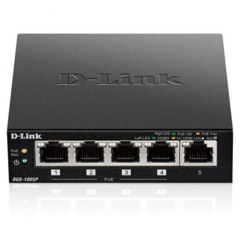Switch D-Link DGS-1005P 5-Portas Gigabit PoE+ 60W Power Budget