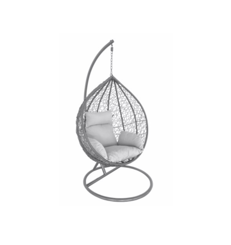 Cadeira de Baloiço Cinza 120X105X70CM