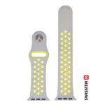 Bracelete esportiva Swissten para Apple Watch 38-41mm (Prata/Amarelo)