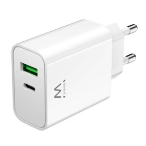 Carregador Ewent EW1325 USB-C/USB-A 30W QC 3.0 Branco