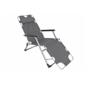 Cadeira Dobrável em Alumínio Cinza 178X65X94CM