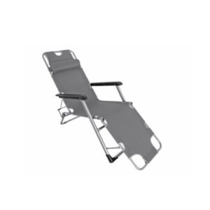 Cadeira Dobrável em Alumínio Cinza 178X60X92CM