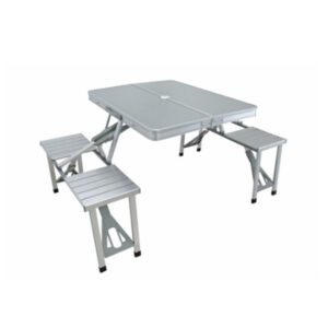 Mesa Picnic Dobrável c/bancos Prata 85X67X66CM