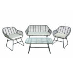 Conjunto 3 Cadeiras + Mesa Cinza 67X70X79CM