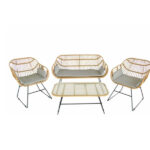 Conjunto 3 Cadeiras + Mesa Castanho 66X67X81CM
