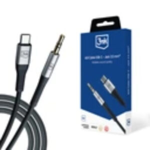 Cabo 3mk Aux adaptador USB-C Jack 3,5 mm preto