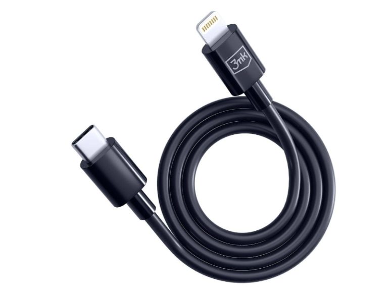 Cabo 3MK Hyper USB-C / Lightning 20W 1,2M Preto