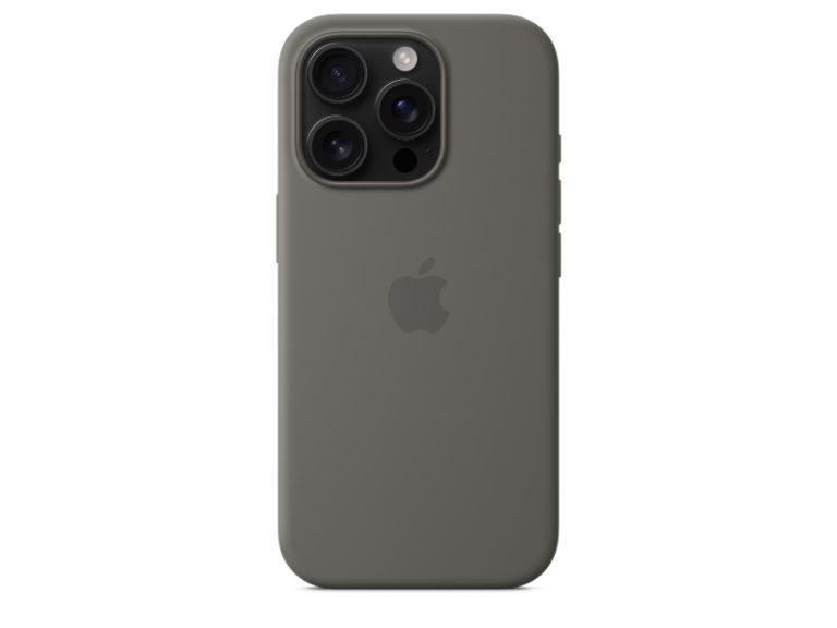 Capa em silicone com MagSafe para iPhone 16 Pro – Cinzento rocha