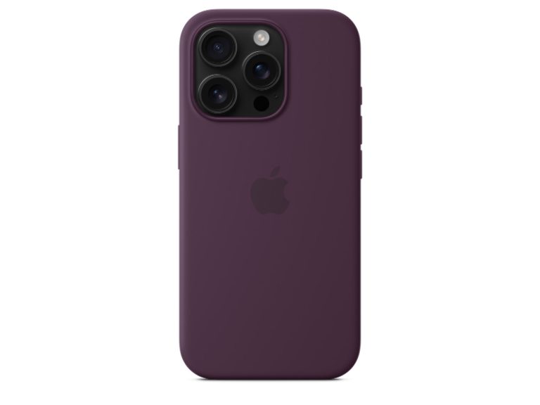 Capa em silicone com MagSafe para iPhone 16 Pro – Ameixa