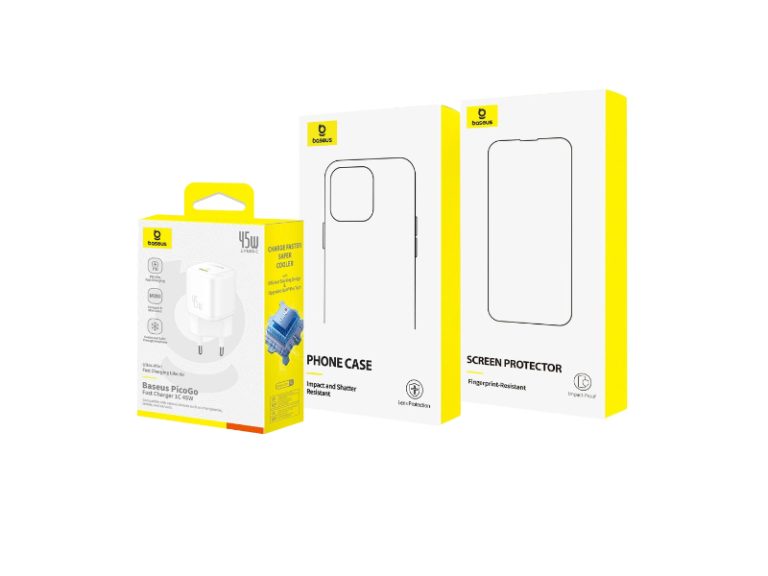 Kit Baseus iPhone 16 Pro Max (Capa-Pelicula-Carregador 45W)