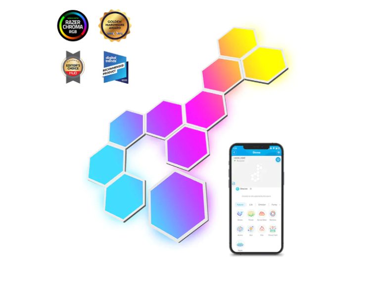 Painéis de Luz Led Govee H6061 Glide Hexa RGB_6974316991038
