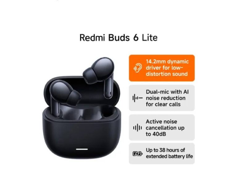 Auriculares Xiaomi Redmi Buds 6 Lite ANC True Wireless Pretos