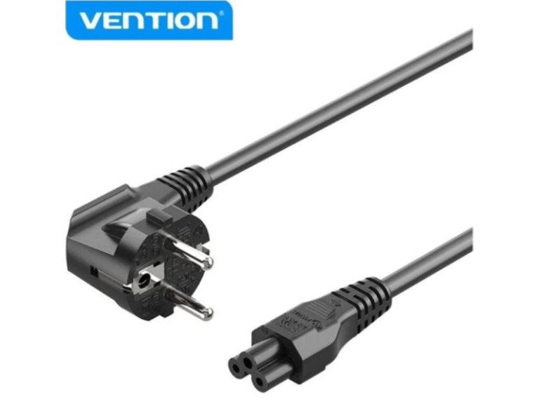 Cabo de Alimentação VENTION Zckbac/ Iec C5 Fêmea Cee7 Macho/ 1.8M/ Preto