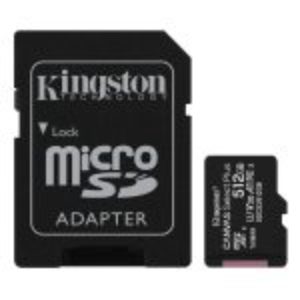 Cartão de Memória microSDXC Kingston Canvas Select Plus 512GB (100MB/s) UHS-I, U3, V30 + Adaptador SD