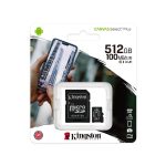 Cartão de Memória microSDXC Kingston Canvas Select Plus 512GB (100MBs) UHS-I, U3, V30 + Adaptador SD