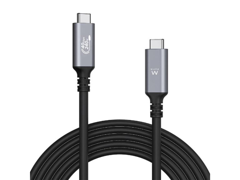 Cabo USB-C Ewent EC1070 USB4 Thunderbolt 4 40Gbps 240W 1m Preto