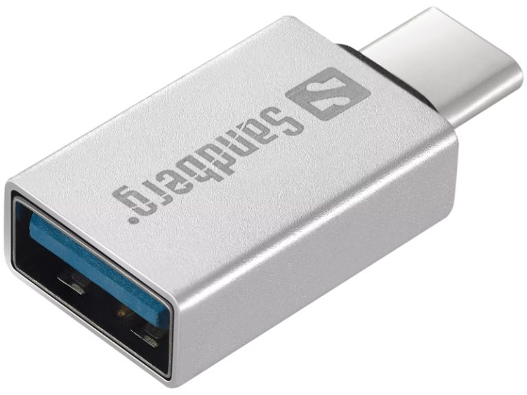 Hub de Interface Sandberg USB-C to USB 3.0 Dongle | Prateado