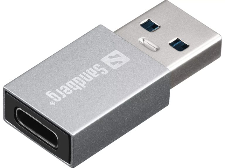 Adaptador Sandberg USB-A to USB-C Dongle | Prateado