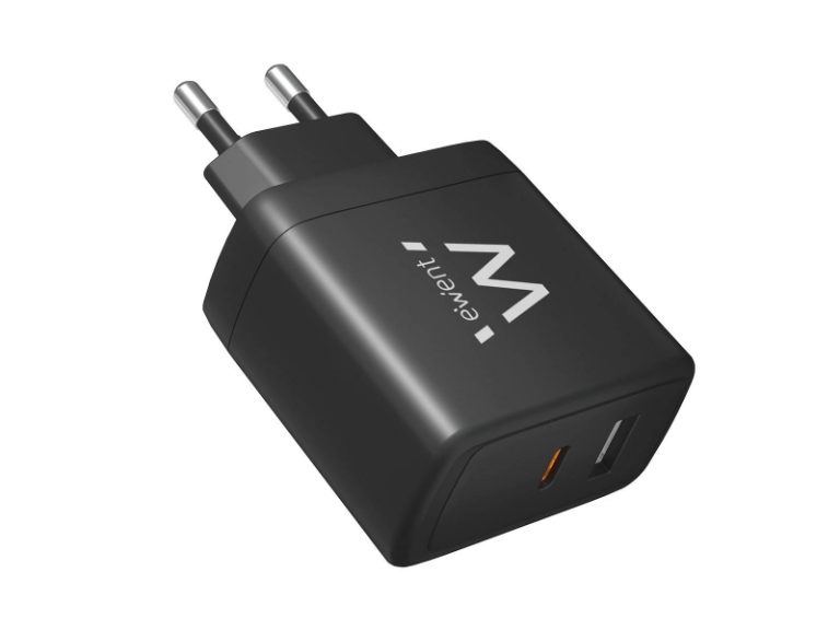 Carregador Ewent EW1330 USB-C/USB-A GaN Fast Charger 65W Preto