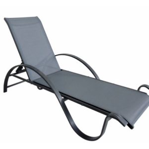 Espreguiçadeira de Alumínio Cinza/Escuro 186X66X93/60CM