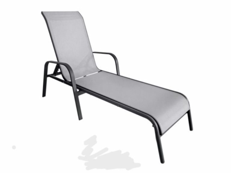 Espreguiçadeira de Alumínio Cinza/Claro 197X68X62/99CM