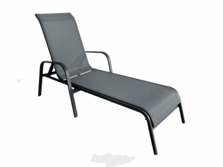 Espreguiçadeira de Alumínio Cinza/Escuro 197X68X62/99CM