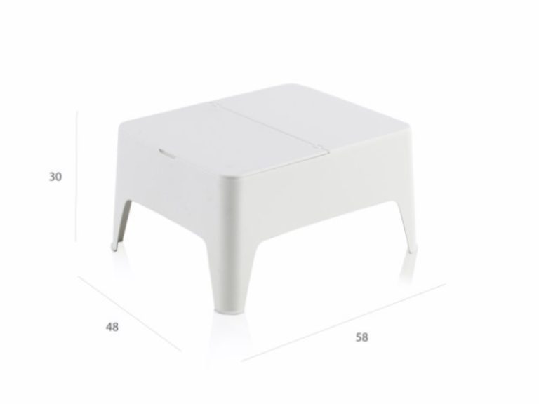 Mesa Auxiliar de Plástico Alaska Branca 57X48X30CM