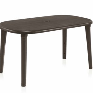 Mesa de Plástico Retangular Cancun Wengue 140X80X73cm