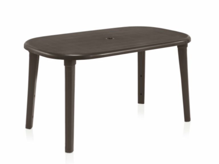 Mesa de Plástico Retangular Cancun Wengue 140X80X73cm