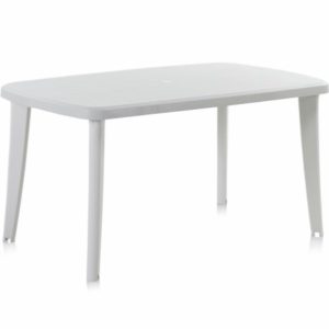 Mesa de Plástico Retangular Tonelle Branca 140X80X73cm
