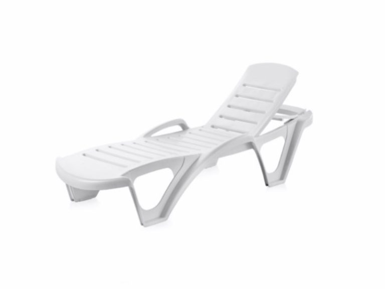 Espreguiçadeira de Plástico Monoblock Branca 63X191X43cm