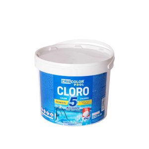 Cloro Compacto 5 Ações 4KG Criscolor Branco