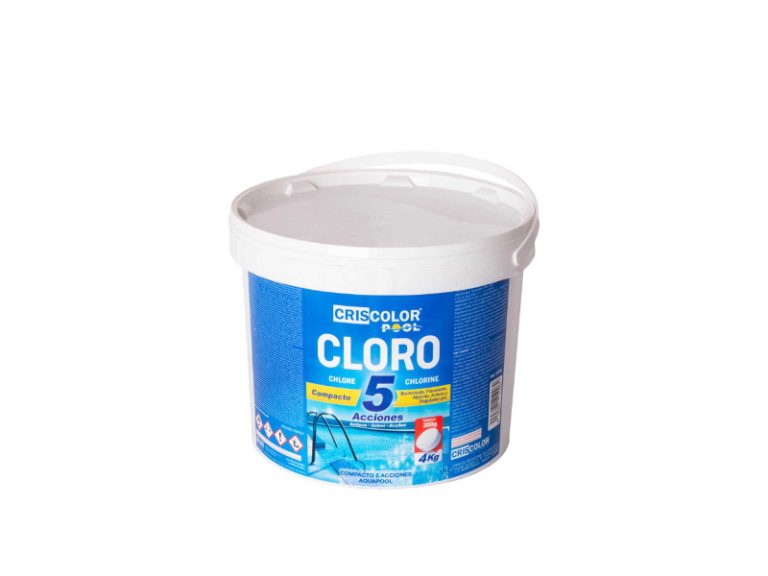 Cloro Compacto 5 Ações 4KG Criscolor Branco