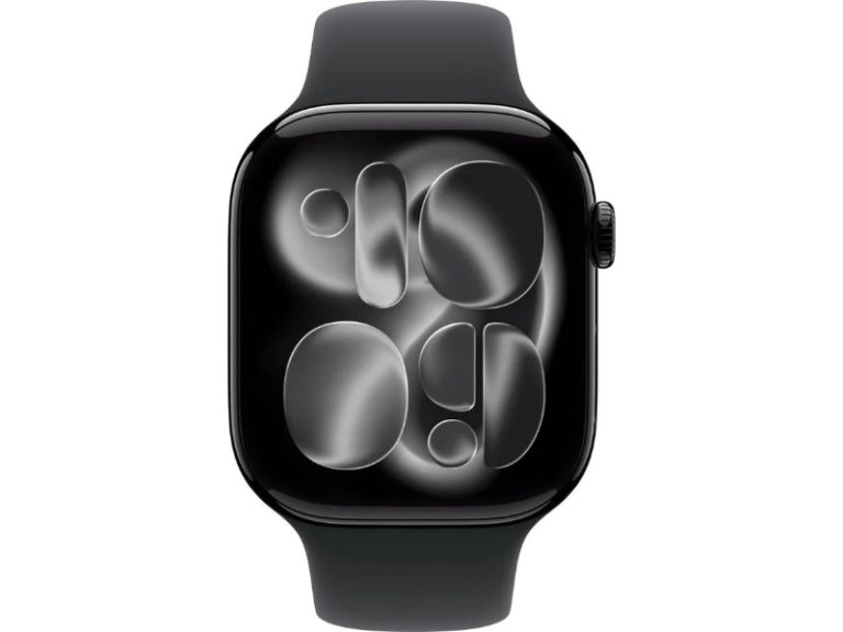 Smartwatch APPLE Watch Series 11 GPS 46mm Preto Brilhante Alumínio com Bracelete Desportiva Preta (Tamanho M/L)