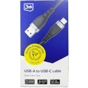 Cabo de Dados USB-A para USB-C 18W 1m Preto