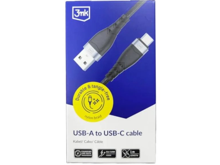 Cabo de Dados USB-A para USB-C 18W 1m Preto