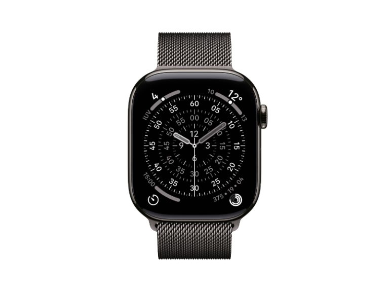 Apple Watch Series 11 GPS + Cellular 46mm Titânio Ardósia c/ Bracelete Loop Milanesa Aço Inoxidável Ardósia - M/L
