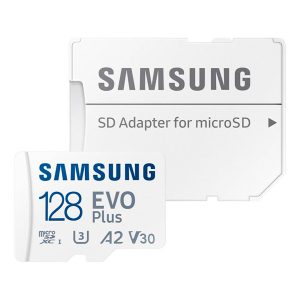 Cartão de Memória microSDXC Samsung EVO Plus 128GB (160MB/s) UHS-I, U1, V10, A1 + Adaptador SD