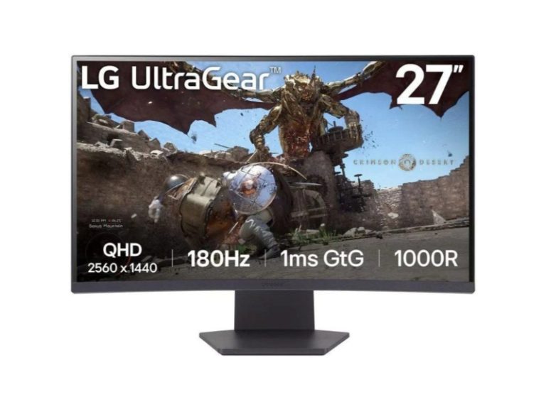 Monitor Curvo LG UltraGear 27GS60QC-B VA 27" QHD 16:9 180Hz FreeSync VESA Adaptive Sync G-Sync Compatible