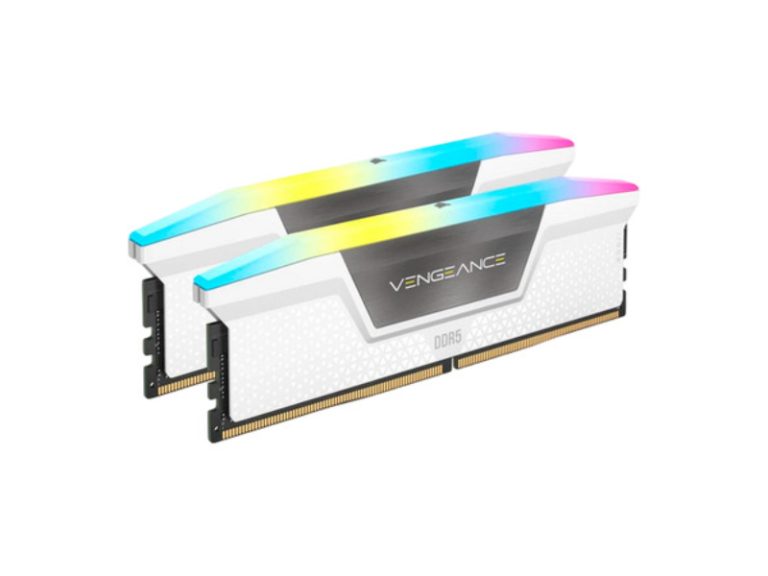 Memória Dimm DDR5 Pack 2x 32GB (64GB) Corsair CL40 5600Mhz Vengeance RGB Branca