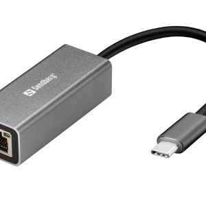 Adaptador de Rede Sandberg Gigabit para USB-C - Cinzento