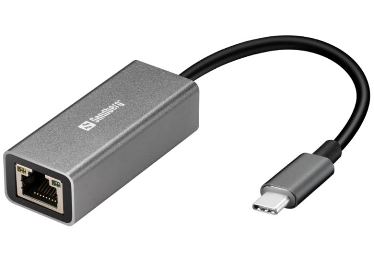 Adaptador de Rede Sandberg Gigabit para USB-C - Cinzento