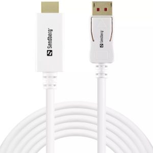 Cabo Sandberg DisplayPort 1.4-HDMI 4K60Hz 2m - Branco