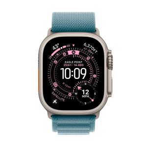 Apple Watch Ultra 3 GPS + Cellular 49mm Titânio Natural c/ Bracelete Loop Alpine Azul-claro - M