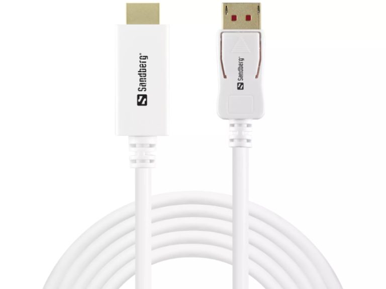 Cabo Sandberg DisplayPort 1.4-HDMI 4K60Hz 2m - Branco