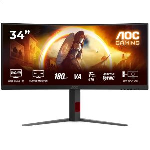 Monitor Curvo AOC UltraWide CU34G4 VA W-LED 34" UWQHD 21:9 180Hz FreeSync Premium
