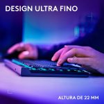 Teclado Mecânico Logitech G515 Lightspeed TKL RGB WirelessBluetooth US Preto