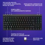 Teclado Mecânico Logitech G515 Lightspeed TKL RGB WirelessBluetooth US Preto