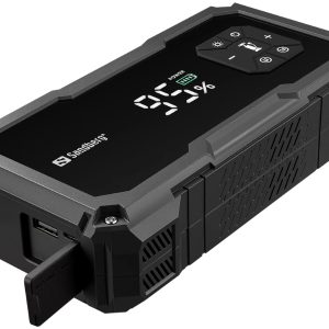 Jumpstarter e Powerbank Sandberg TirePump 10000 – Carregador de Bateria 12V, Compressor de Ar Portátil e Lanterna LED