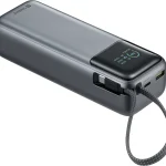 2-powerbank 20000mah 72wh cabo usb-c integrado 100w porto usb-c 100w total 130w usb-a 225w ecra pass-through 500g aviao